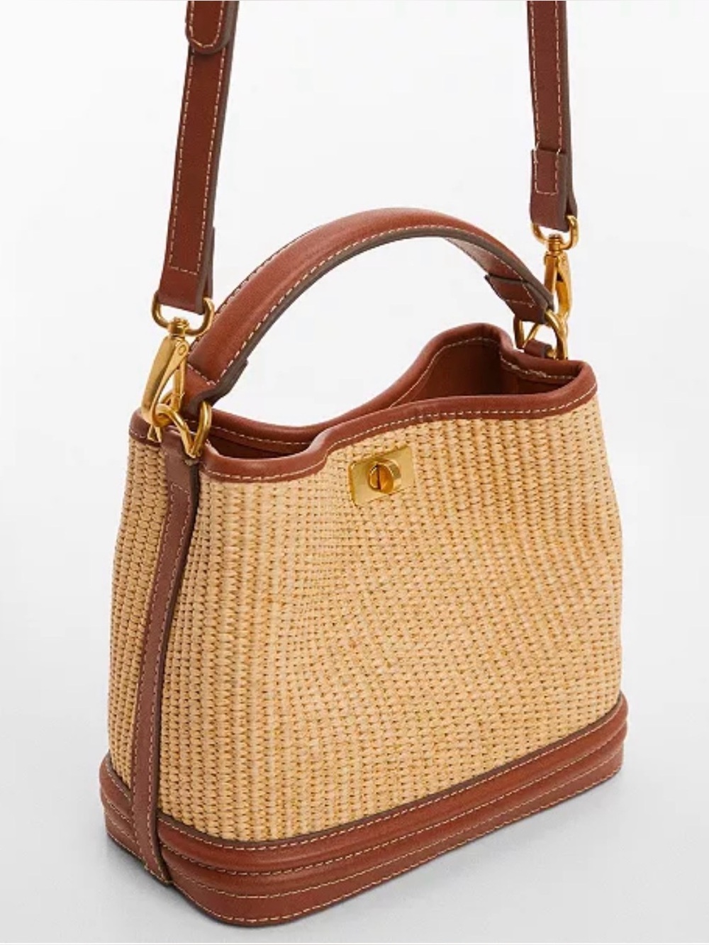 MNG Mango Raffia Crossbody Bag - Picture 2 of 15